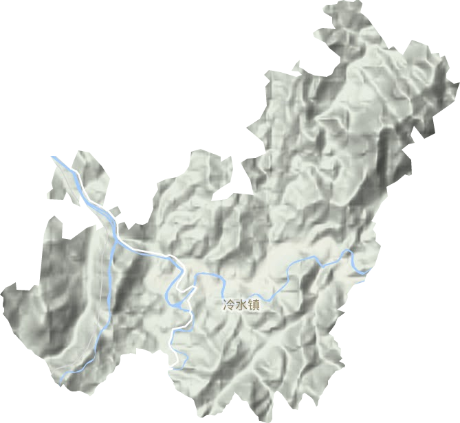 冷水镇地形地图
