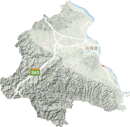 谷城县地形地图
