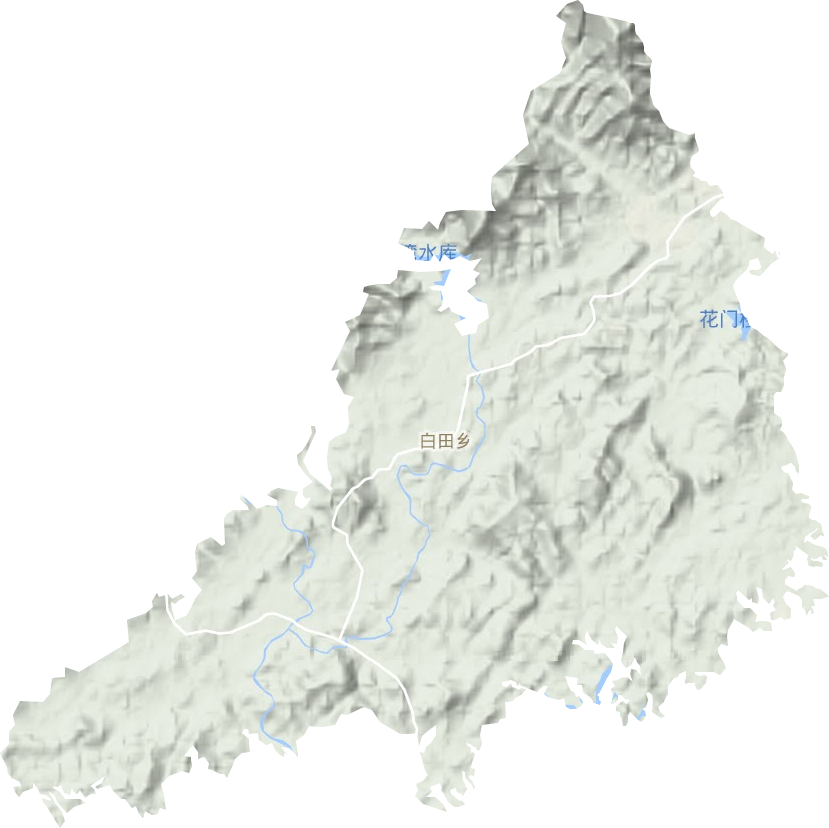 白田乡地形地图