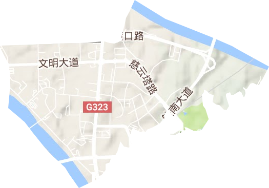 东外街道地形地图