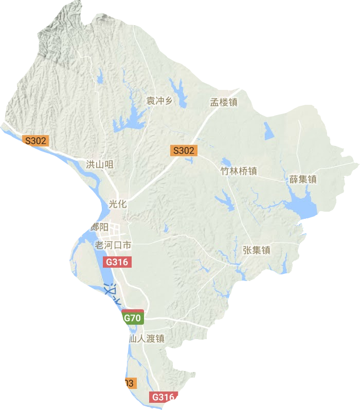 老河口市地形地图
