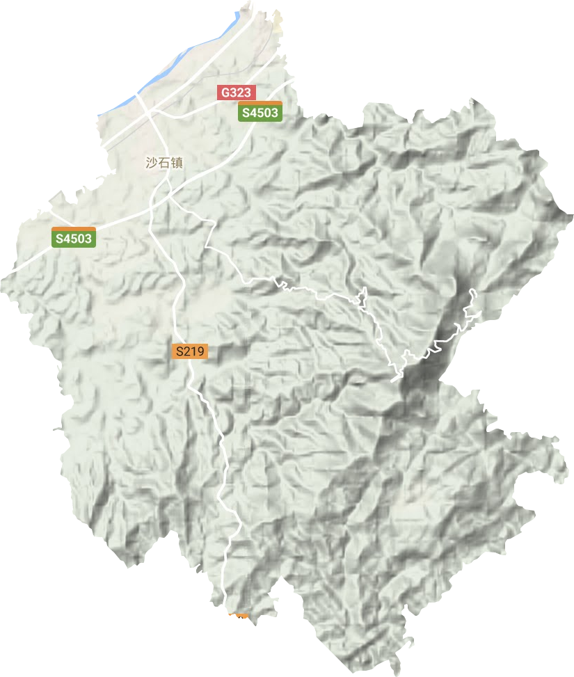 沙石镇地形地图