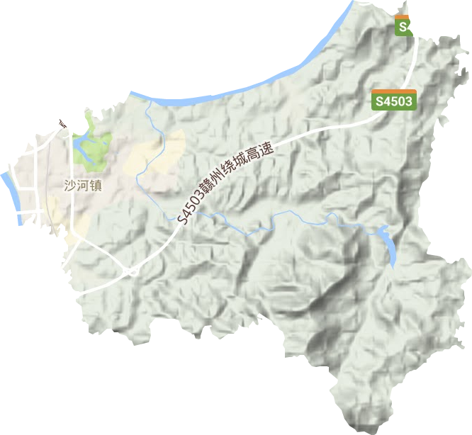 沙河镇地形地图