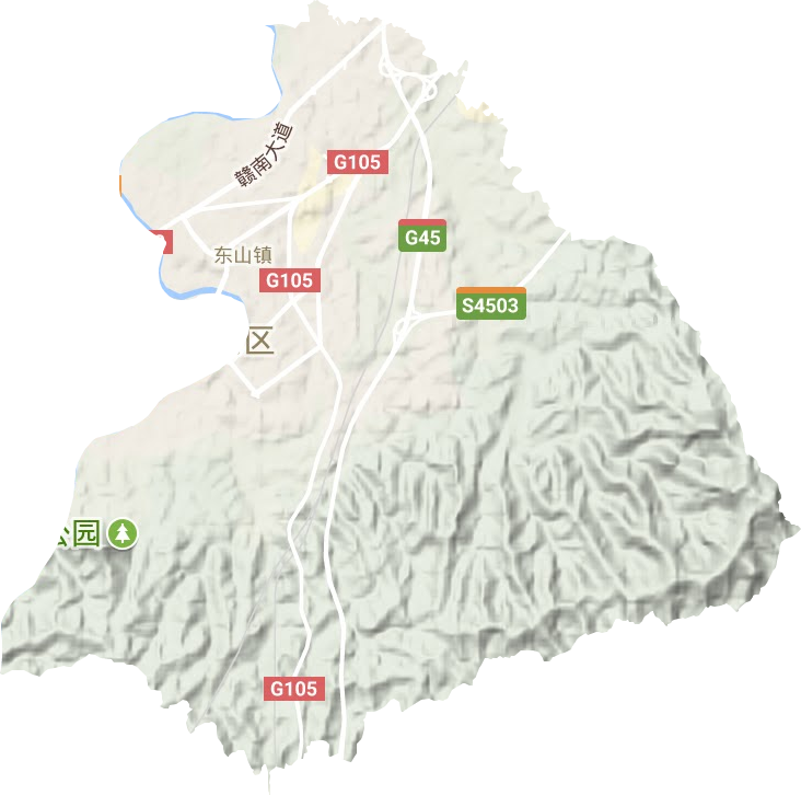 东山街道地形地图