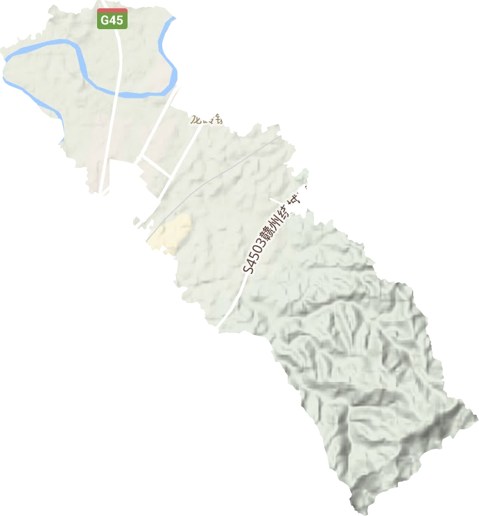 龙岭镇地形地图