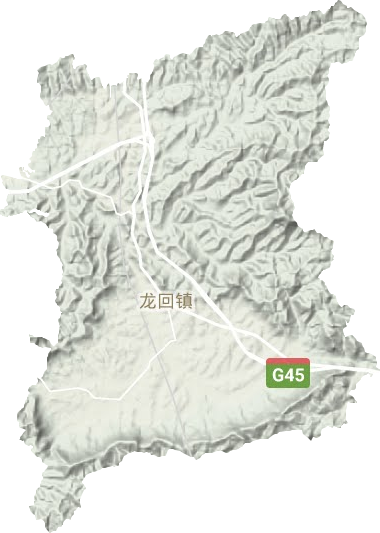 龙回镇地形地图