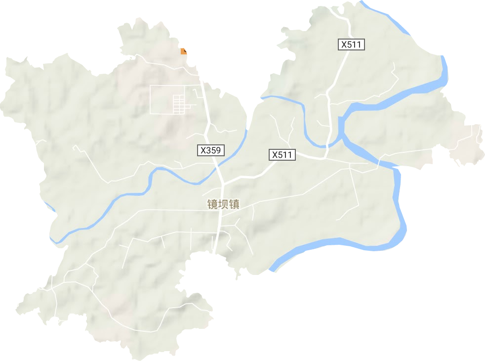 镜坝镇地形地图