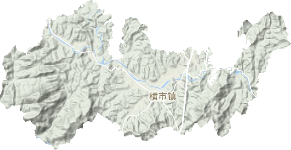横市镇地形地图