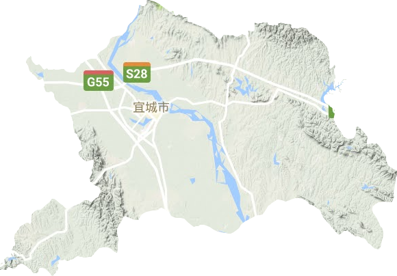 宜城市地形地图