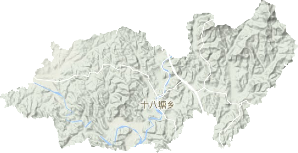 十八塘乡地形地图