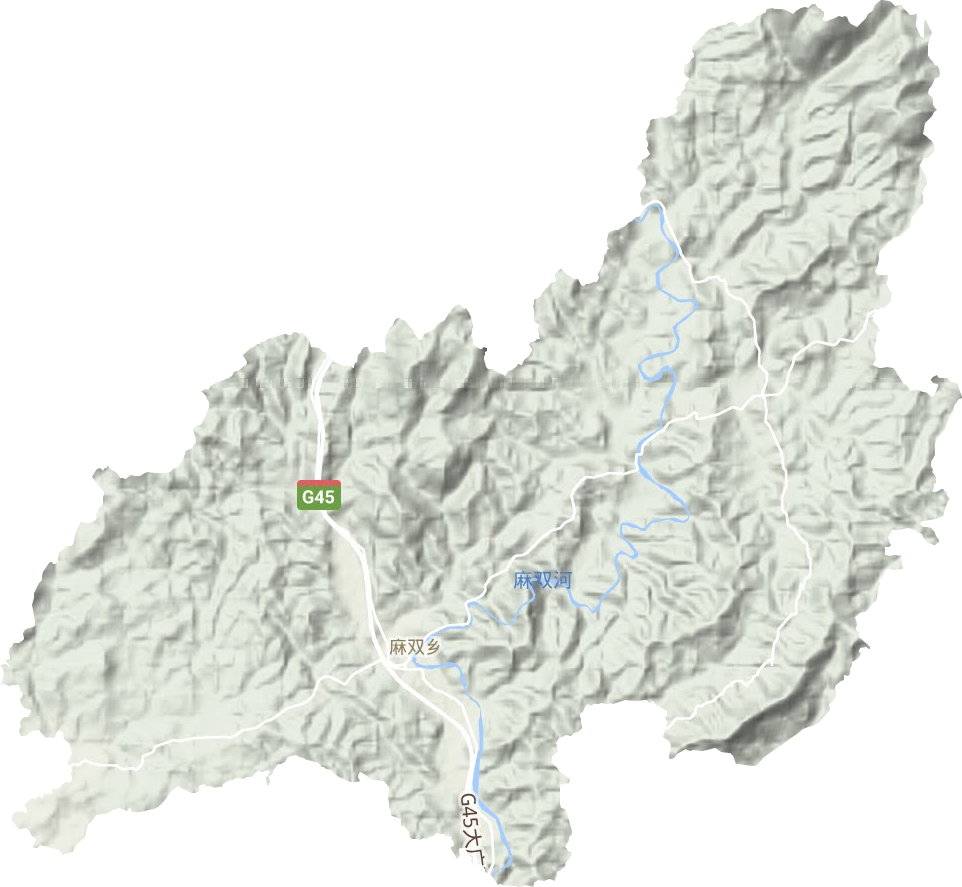 麻双乡地形地图