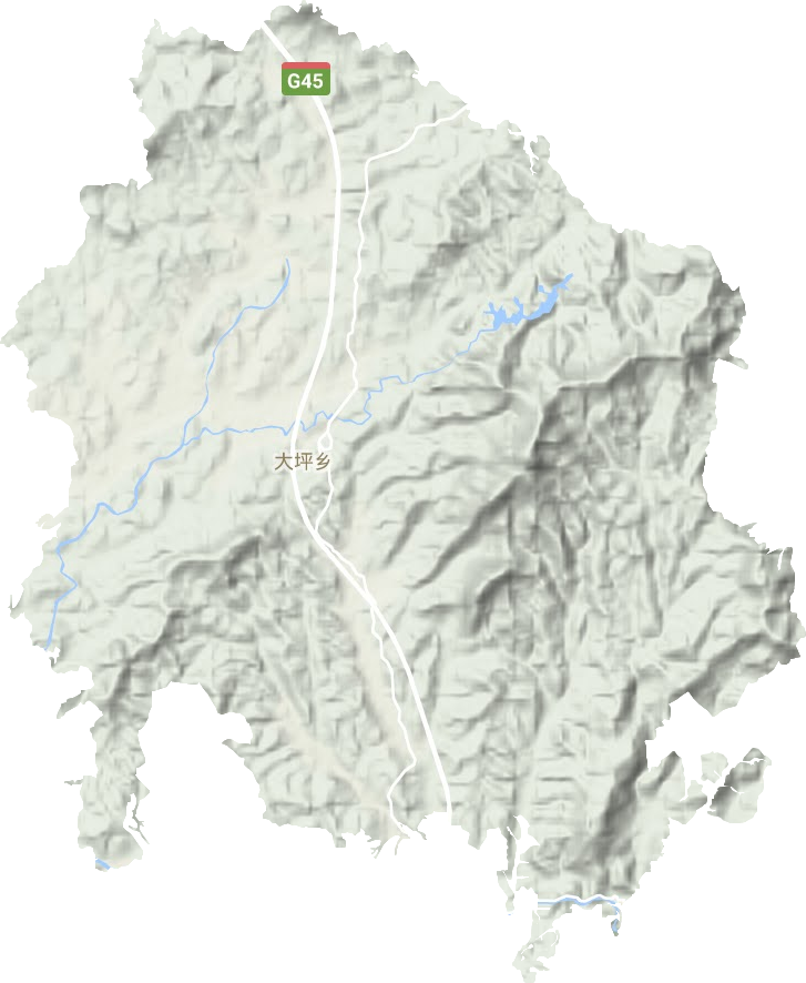 大坪乡地形地图