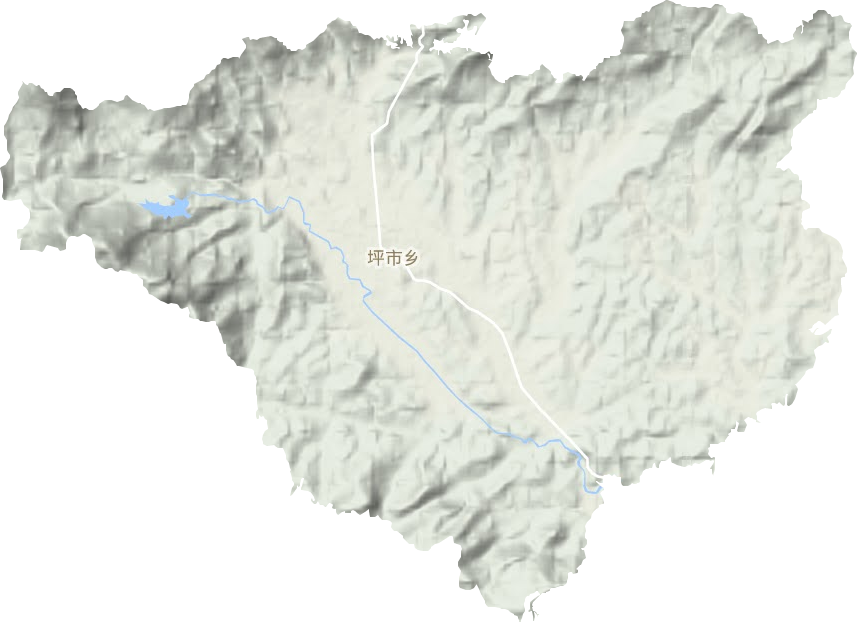 坪市乡地形地图