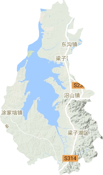 梁子湖区地形地图