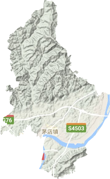 茅店镇地形地图