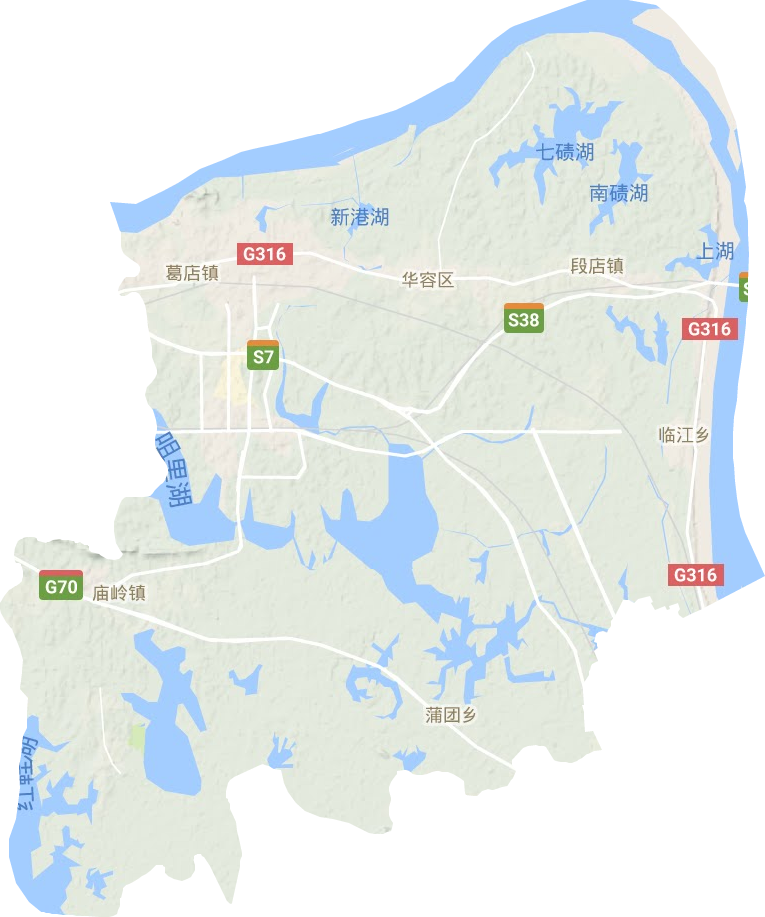 华容区地形地图