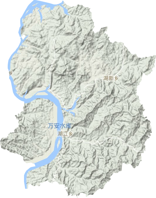 湖江镇地形地图
