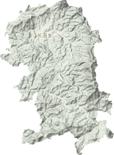 长洛乡地形地图