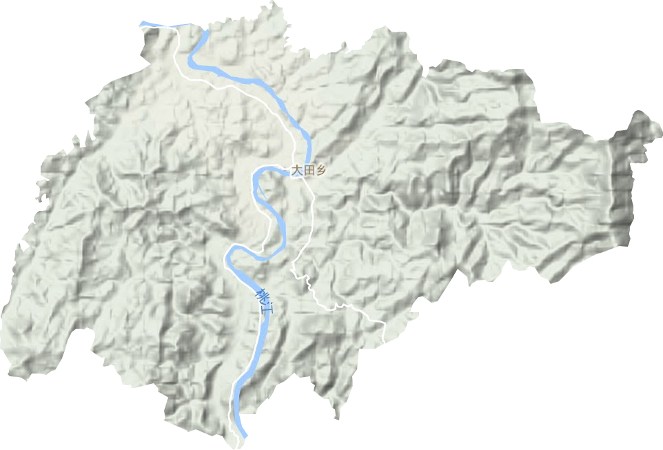 大田乡地形地图