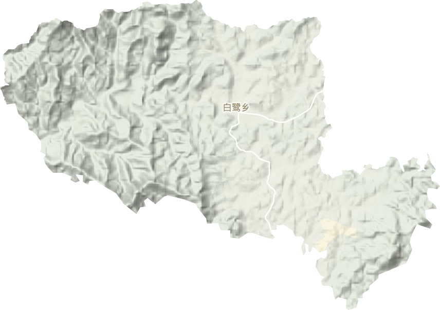 白鹭乡地形地图