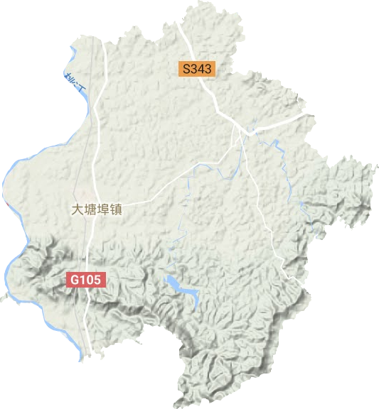 大塘埠镇地形地图
