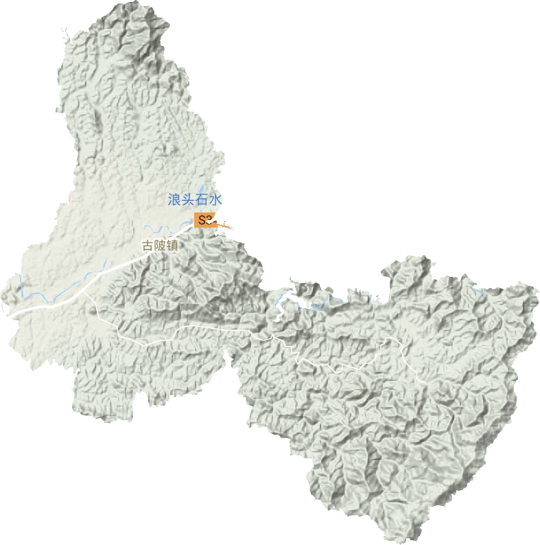 古陂镇地形地图