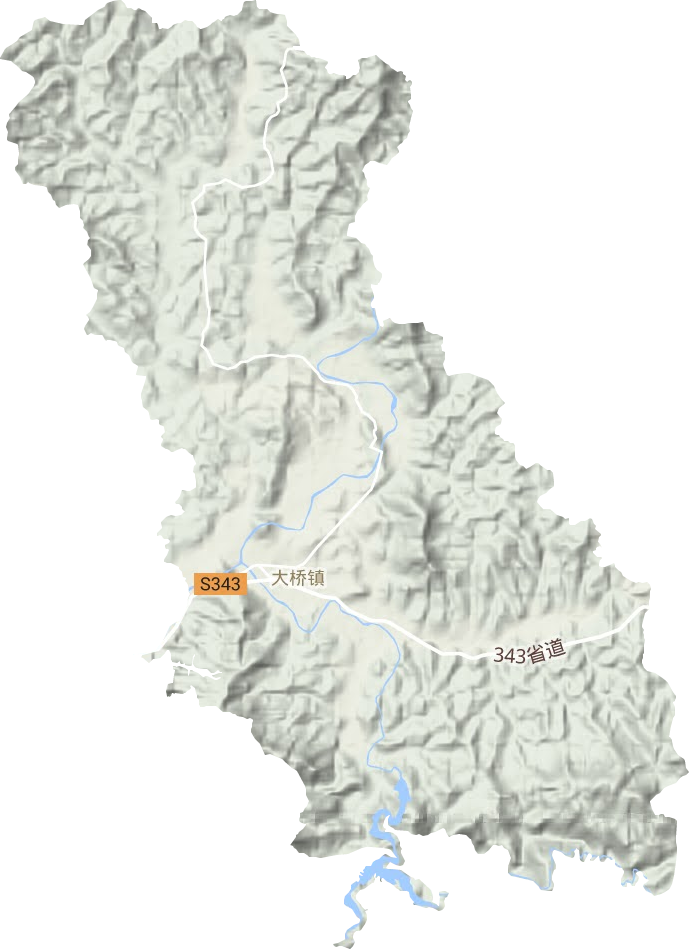 大桥镇地形地图