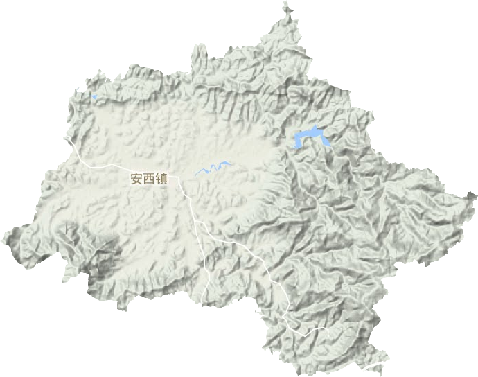 安西镇地形地图