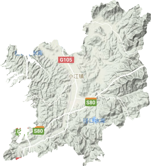 小江镇地形地图