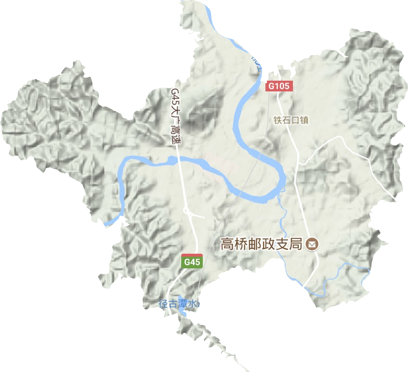 铁石口镇地形地图