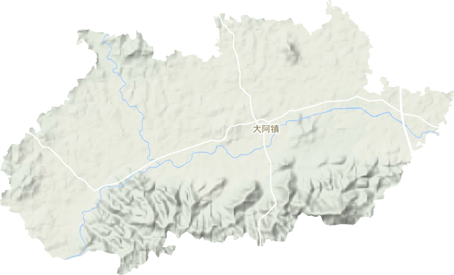 大阿镇地形地图