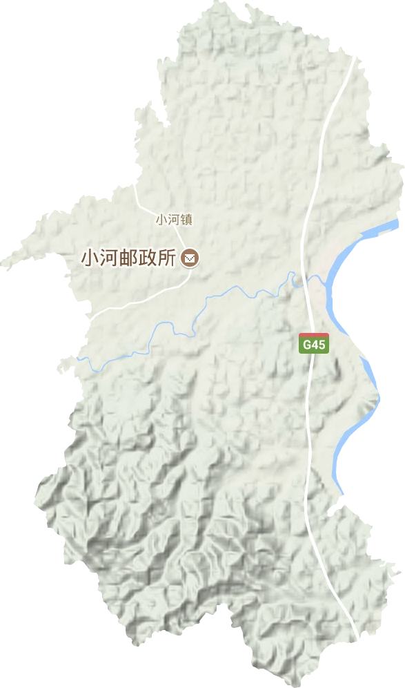 小河镇地形地图