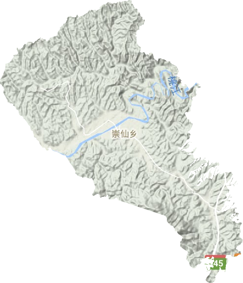 崇仙乡地形地图