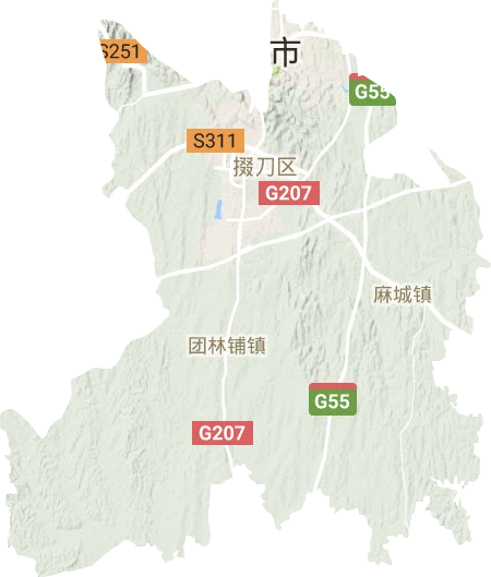 掇刀区地形地图