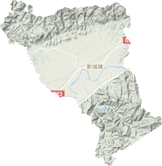 新城镇地形地图