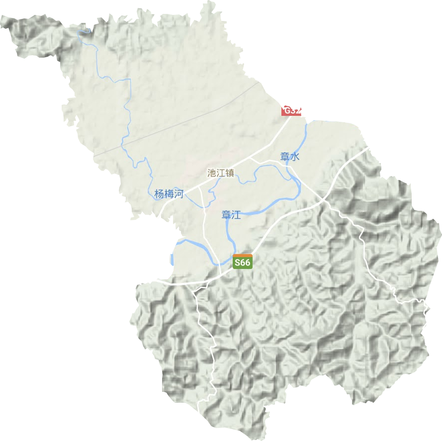 池江镇地形地图