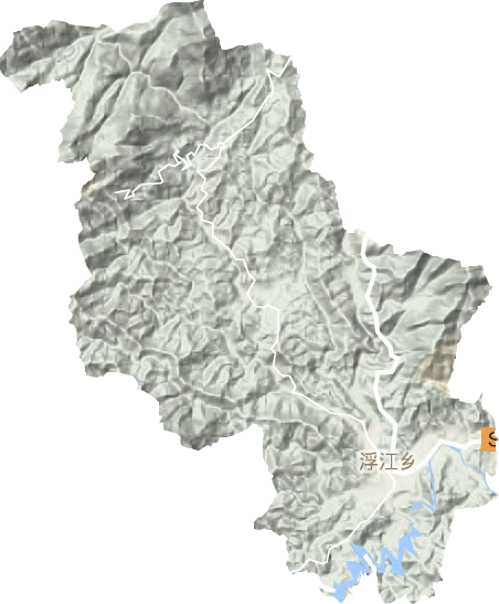 浮江乡地形地图