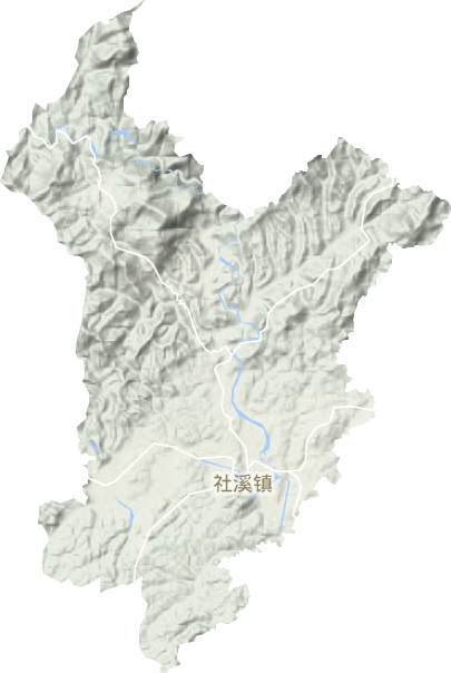 社溪镇地形地图