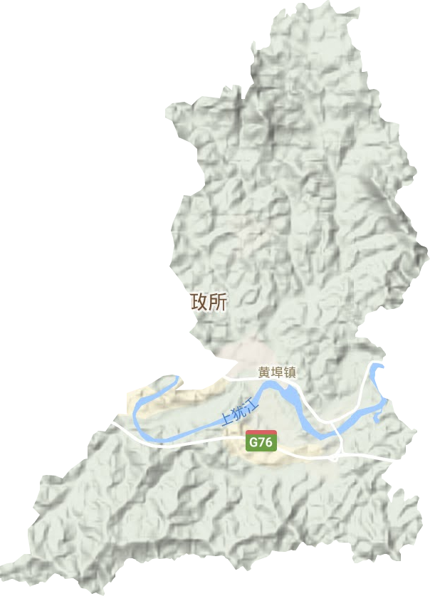 黄埠镇地形地图