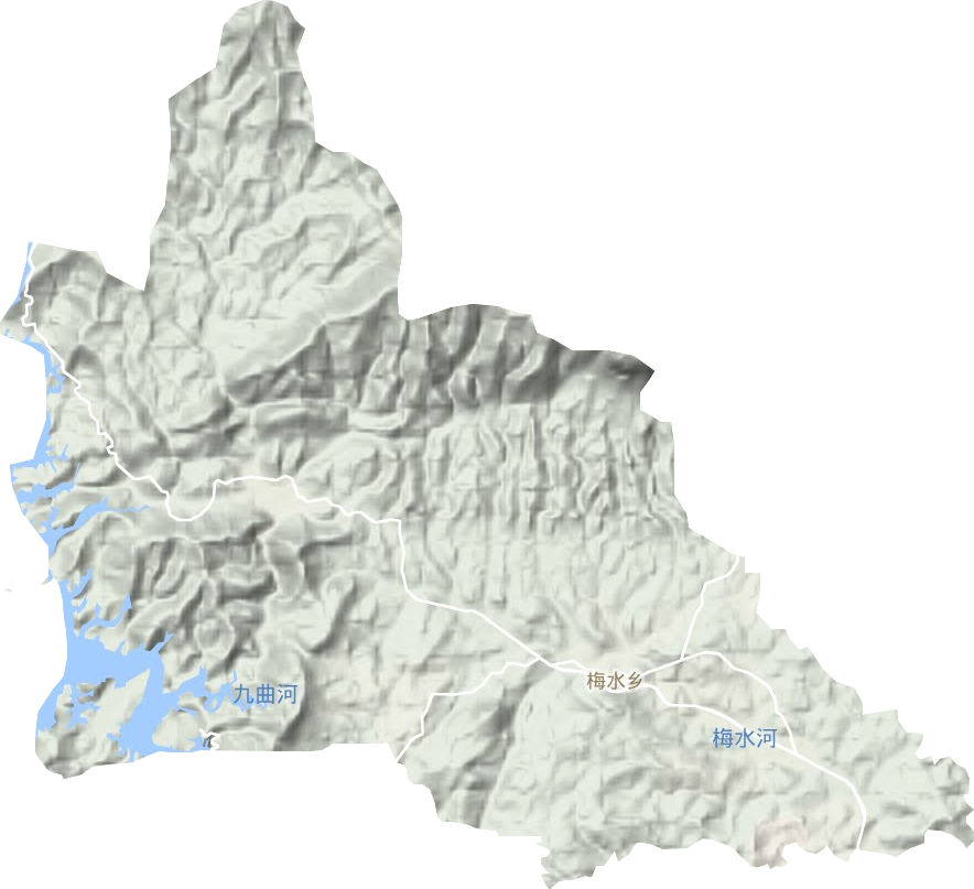 梅水乡地形地图