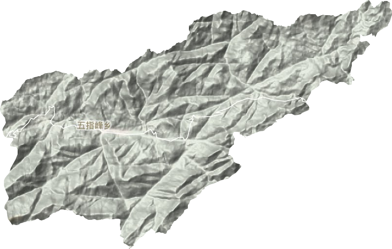 五指峰乡地形地图