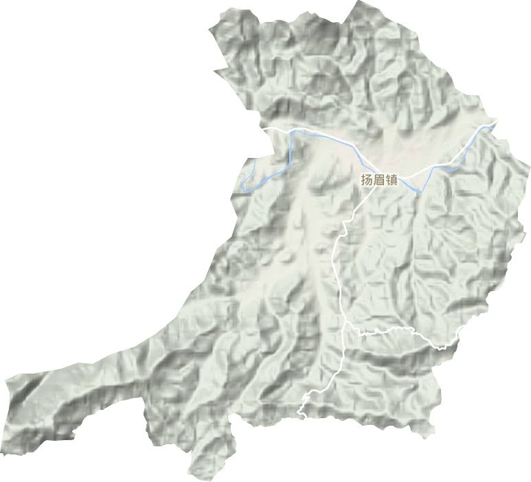 扬眉镇地形地图