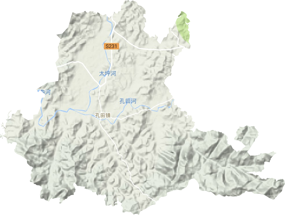 孔田镇地形地图