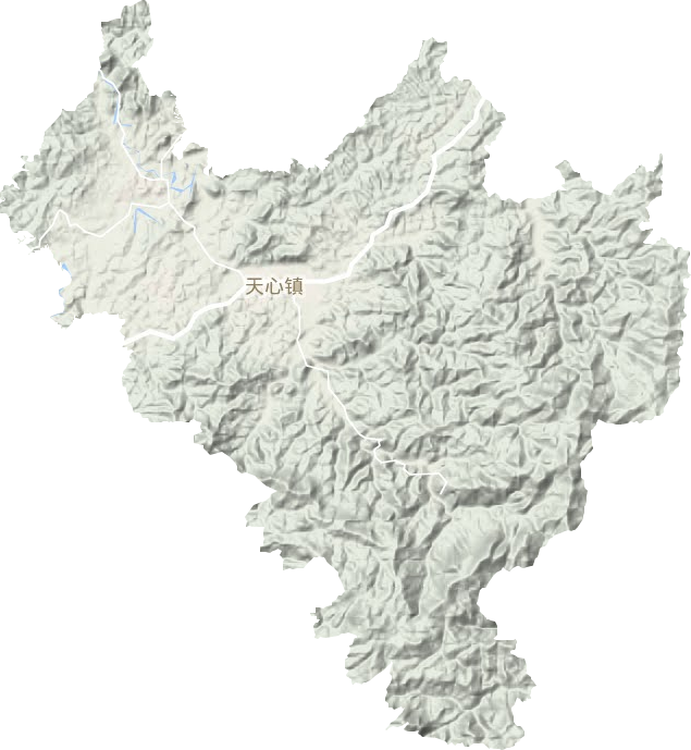 天心镇地形地图