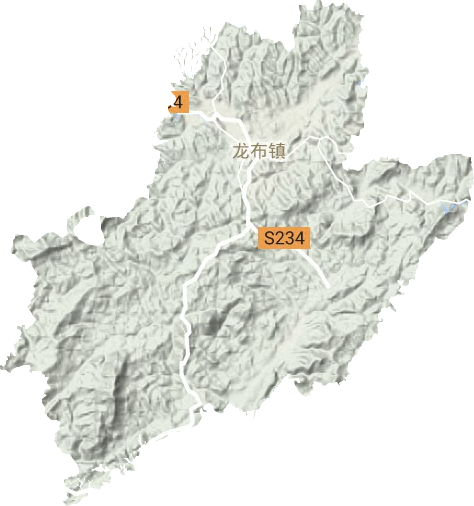 龙布镇地形地图
