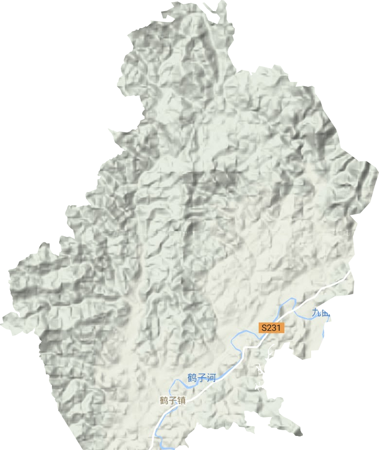 鹤子镇地形地图
