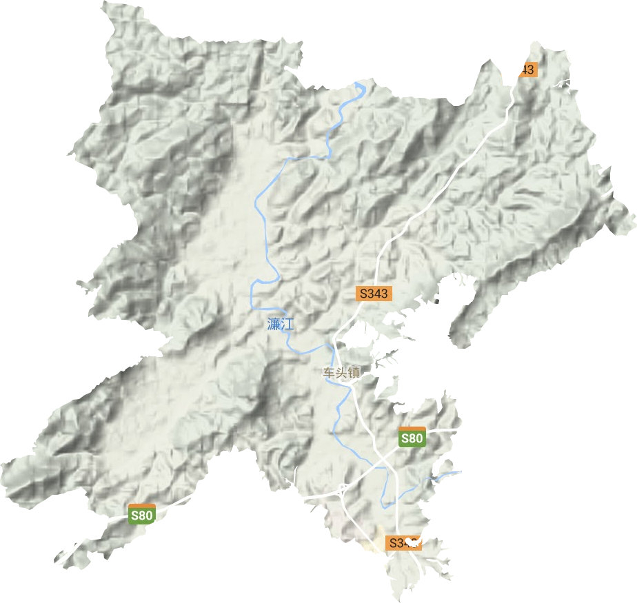 车头镇地形地图