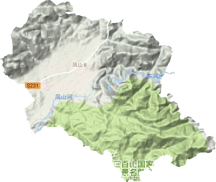 凤山乡地形地图