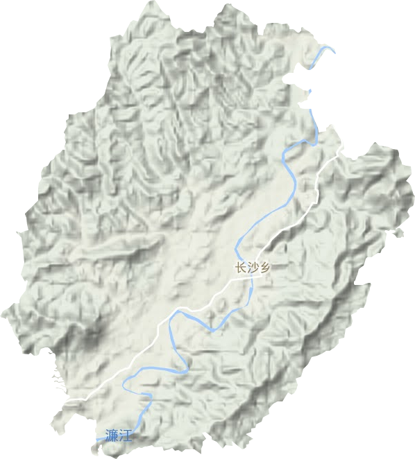 长沙乡地形地图