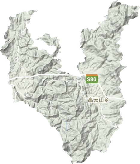 高云山乡地形地图
